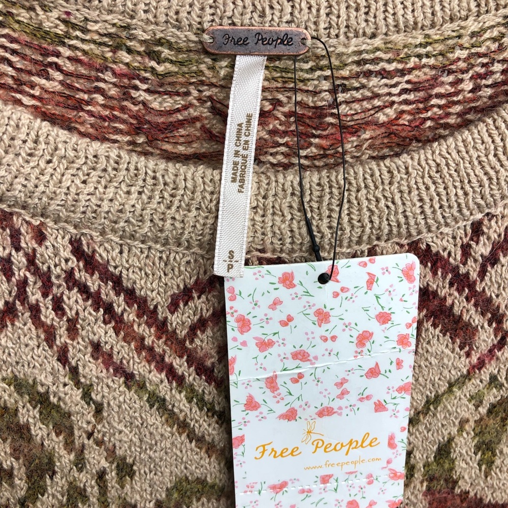 NWT Free People Desert Rose Boho Knit Bell Sleeve Sweater Tunic Dress Size S - Picture 7 of 10